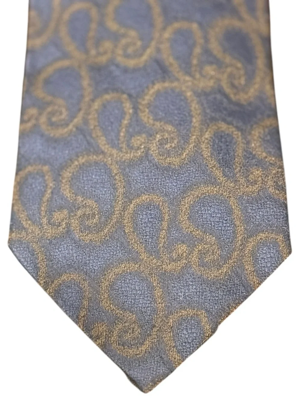 Giorgio Armani Silk Necktie Navy Scrollwork Print Vintage Italy Men